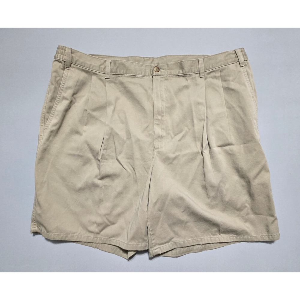 Van‎ Heusen Shorts Men 43 Pleated Chino Casual Beige Zip Fly Cotton New